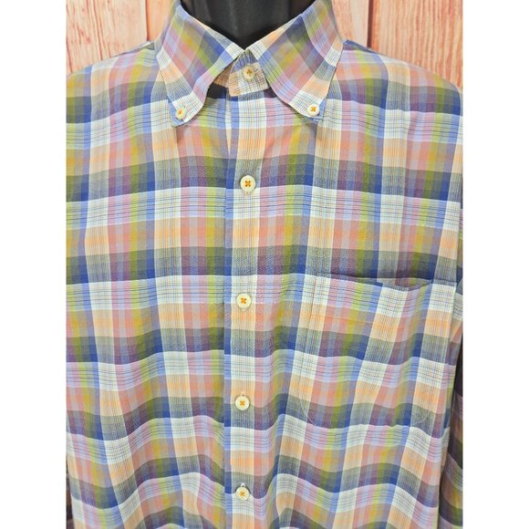 Peter Millar Mens Plaid Button-Down Crown Dress Shirt XL - Picture 3 of 6